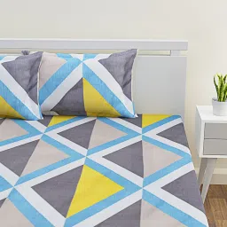 Romee Grey Microfibre Geometric Bed Sheets image 2