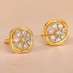 GIVA 14k Yellow Gold Beauty In Nature Lab Grown Diamond Earrings-picture-37