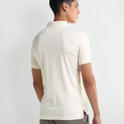 Arrow Yellow Regular fit Self Polo T-Shirt image 2