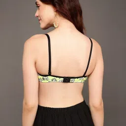 Clovia Black Floral Padded T-Shirt Bra image 2