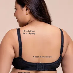 Clovia Black Cotton Minimizer Bra image 2