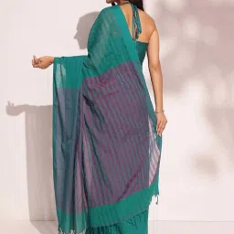 fabindia Green Cotton Sari image 2