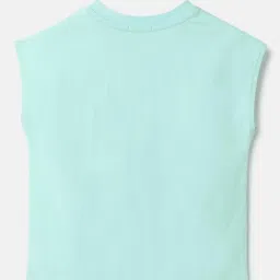 United Colors of Benetton Kids Blue Cotton Tshirt image 2