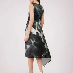 Fablestreet Black Printed Assymetric Dress image 2