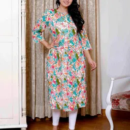 MIRJAI Women Floral Printed Kurta-image-0