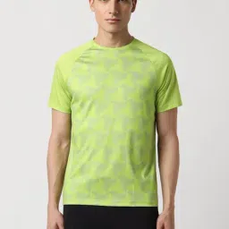 Van Heusen Green Slim Fit Printed T-Shirt-image-88