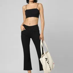 Only Black High Rise Flared Jeans image 4