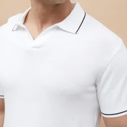 Code By Lifestyle White Regular Fit Polo T-Shirt image 4