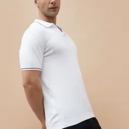 Code By Lifestyle White Regular Fit Polo T-Shirt image 3