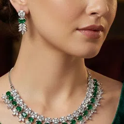 Niska Rhodium-Plated Cubic Zirconia Jewellery Set-image-92