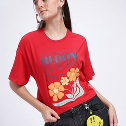 glitchez Bloom Bliss Printed Drop-Shoulder Sleeves T-shirt-picture-19
