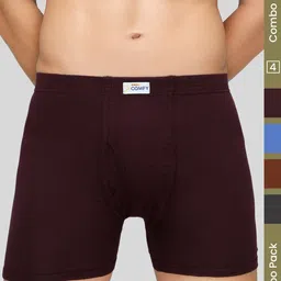 Amul Comfy Men Pack of 4 Plain Cotton Trunk-picture-13