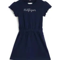 Tommy Hilfiger Kids Carbon Navy Logo Regular Fit Dress-picture-31