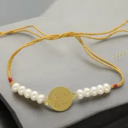 Sri Jagdamba Pearls 22kt Super Bro Designer Gold Rakhi-picture-42