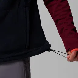 Columbia Men Black Solid Stand Collar Fleece Zippered Chest Pocket Vest image 5