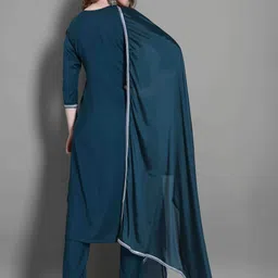 Women Basket Women Ethnic Motifs Embroidered Regular Thread Work Kurta Set With Dupatta image 5