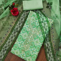 Rangtulika Ethnics Embroidered Organza Unstitched Dress Material-image-55