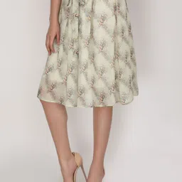 JAKANARY Printed Flared Midi Skirt image 5