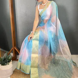 KALINI Ombre Woven Design Zari Kanjeevaram Saree image 3