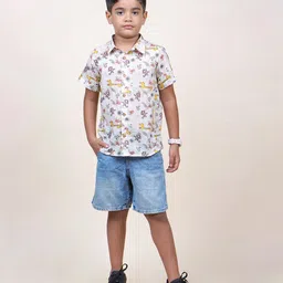 Jilmil Boy's Giraffe Printed Cotton Shirt - Multi-Color-picture-10