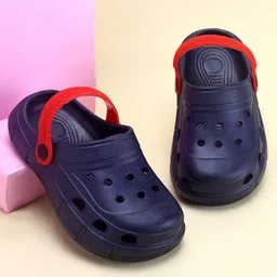 Pine Kids Solid Color Back Strap Closure Clogs - Navy Blue-picture-21