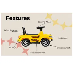 Joyride Electric Jeep Ride on for Kids with Music & Horn Steering | Foot Accelerator| Backrest I Headlight | Music | Big Wheels | Battery Operated Ride On for Kids 1 to 4 Years image 2