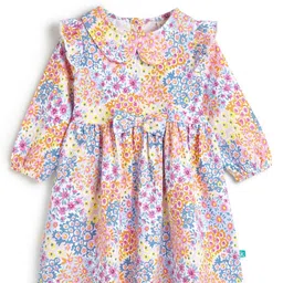 JusCubs Floral Print Peter Pan Collar Fit & Flare Dress-picture-38