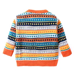 Babyhug Knitted Full Sleeves Striped Designed Sweater Set - Multicolour image 3
