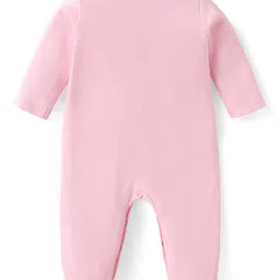 Babyhug Disney Interlock Knit Full Sleeves Footed Sleepsuits With Minnie Mouse Graphics Pack Of 2 - Pink & Yellow image 3