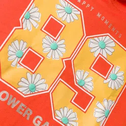 Tango Fleece Knit Full Sleeves Hoodies With Number Print - Orange image 3