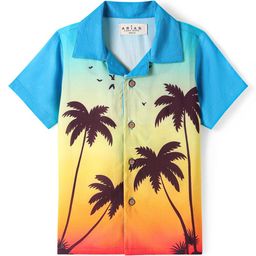 ARIAS By LARA DUTTA Boys Tropical Printed Cuban Collar Shirt-picture-3