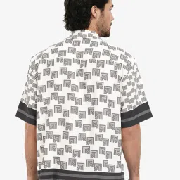 Rare Rabbit White Viscose Printed Relaxed Fit Casual Shirt image 2