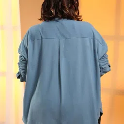 Instafab Plus Blue Regular Fit Shirt image 2