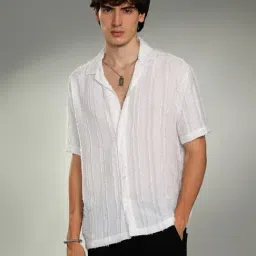 Campus Sutra White Regular Fit Striped Shirt-picture-28