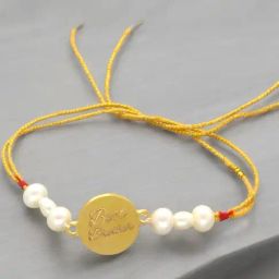 Sri Jagdamba Pearls 22kt Best Brother Designer Gold Rakhi-picture-18