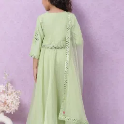 Biba Girls Green Embroidered Suit Set image 2