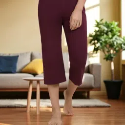 Kryptic Teal Blue & Burgundy Solid Capris - Pack Of 2 image 4