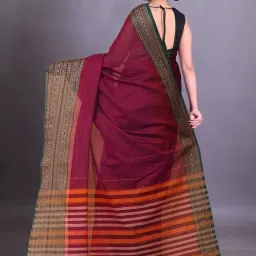 Unnati Silks Pink Cotton Woven Saree With Unstitched Blouse image 2