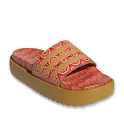Adidas Women's ADILETTE Red Slides image 2