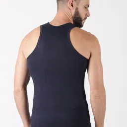 Dollar Lehar Assorted Cotton Regular Fit Vest - Pack Of 2 image 2