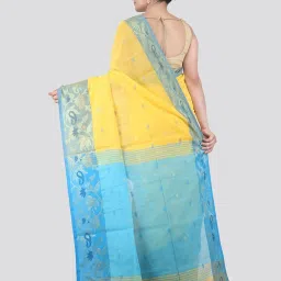 Pinkloom Yellow Silk Printed Saree With Blouse Piece image 2