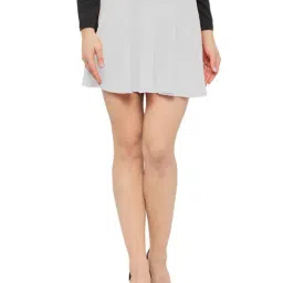 N-Gal White Above Knees Skirt-image-17