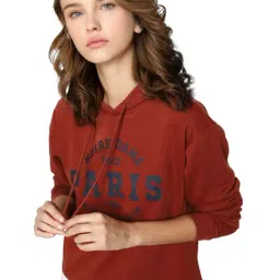 Only Brown Printed Hooded Sweatshirt-image-33