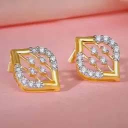 GIVA 14k Yellow Gold Blad Lab Grown Diamond Earrings-image-33