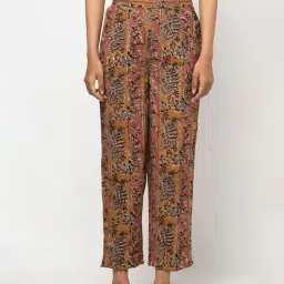 Fabindia Pink & Mustard Cotton Printed Pants-picture-38