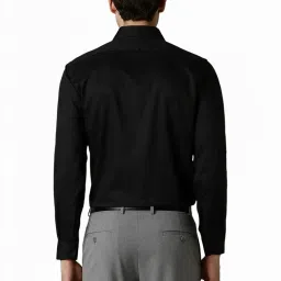 Van Heusen Black Cotton Regular Fit Striped Shirt image 2