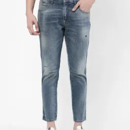 Wrangler Blue Straight Fit Distressed Jeans-picture-23