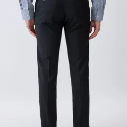 Park Avenue Black Polyviscose Slim Fit Checked Formal Trosuers image 2