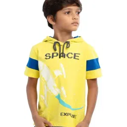 Under Fourteen Only Kids Yellow & Blue Printed T-Shirt-picture-27
