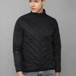 Allen Solly Black Cotton Regular Fit Quilted Jacket-picture-13